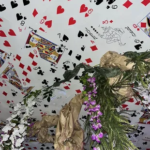 playing cards on the ceiling