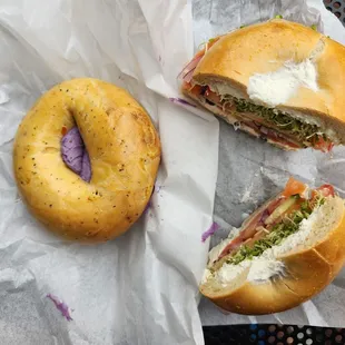 Sundried Tomato Ube, Sourdough California Lox