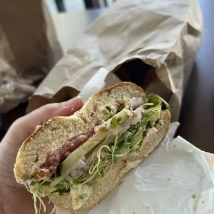 Veggie with avocado and sun-dried tomato spread