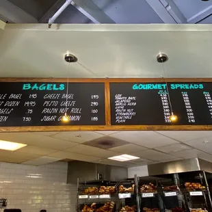 Bagel and spread menu