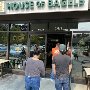 Line outside entrance