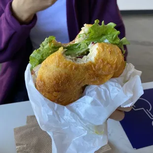 Jalapeño cheddar Turkey Avocado Bagel Chicken Salad Bagel