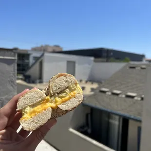 #1. Egg and Cheese Breakfast Bagel on Everything Bagel