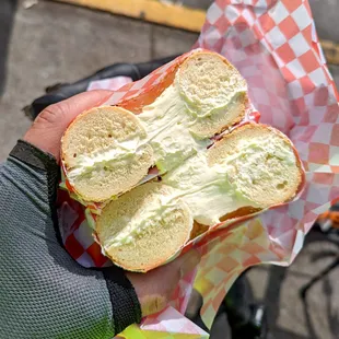 sesame seed w/cream cheese $3.50