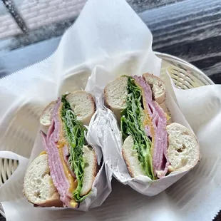 a ham and cheese sandwich