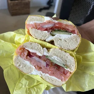 Closed lox on sesame