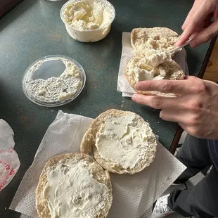 plain bagel with cream cheese