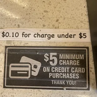 Minimum charge