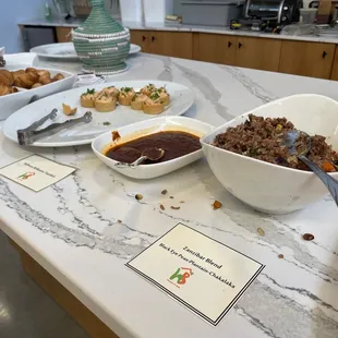 a variety of food on a table