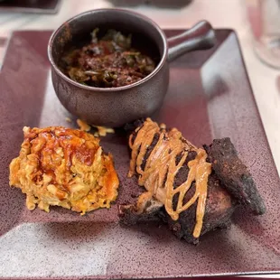 Vegan Zesty Greens The Original Famous BBQ Smoked Mac and Cheese Jerk Chicken