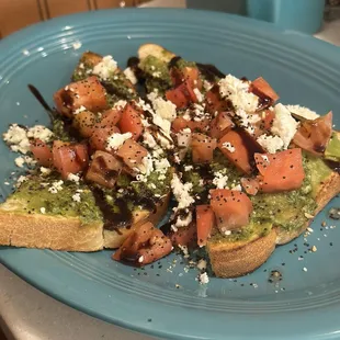 Avocado toast with pesto