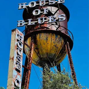 rusted water tower