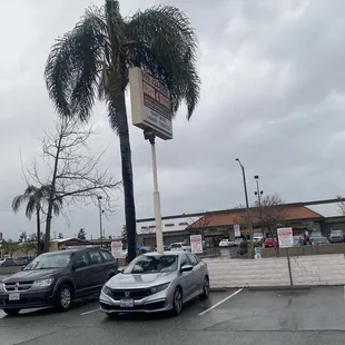 Outside sign. Location is across the street from Stater Bros.