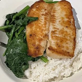 Pan Fried Garlic Sole with Rice