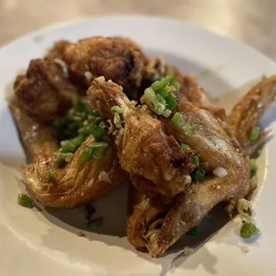 Deep fried chicken with Salt, scallions &amp; chili