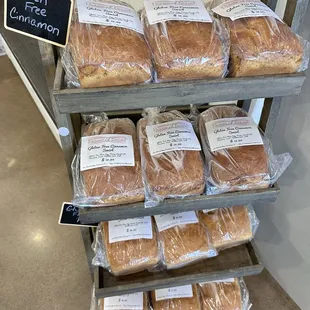 a variety of bread on display