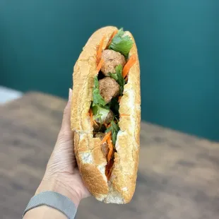 ig: @whatsviveating  | pork meatball banh mi