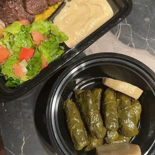 a meal of meat and vegetables