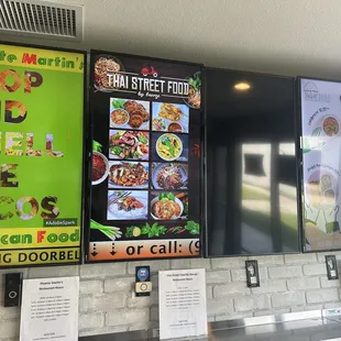 menus on the wall