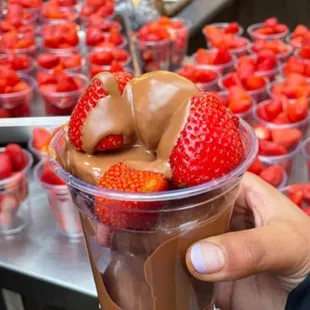 Luscious Belgian chocolate, strawberry cups, Who could resist!!!