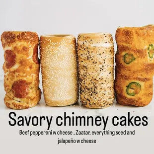 A delectable variety of savory chimney cones that'll have your taste buds screaming for more!