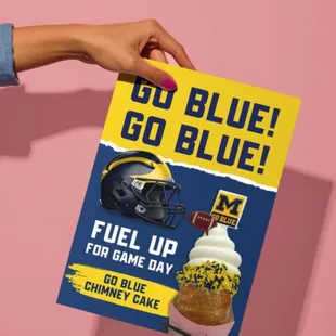Go blue, game day, special chimney