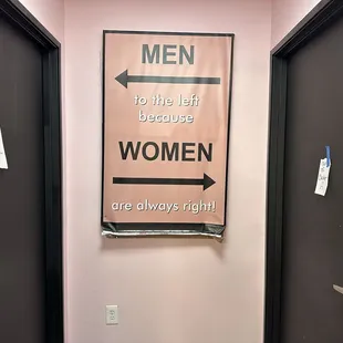 Out of order bathrooms. Both