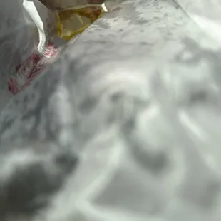 Grease in bag of egg rolls