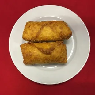 two fried food items on a plate