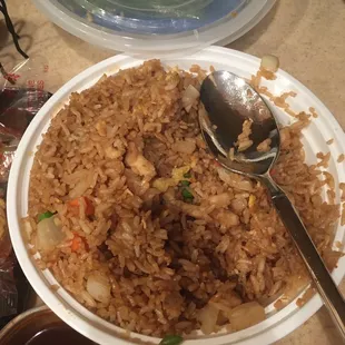 Chicken fried rice (picture taken after plate was made)