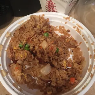 Pork fried rice (picture taken after plate was made)