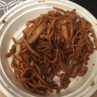 Chicken lo mein (picture taken after plate was made)