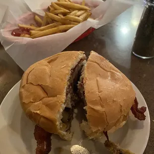 A very generous burger I forgot what was ordered