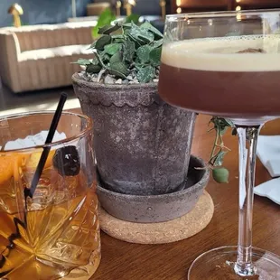 Old fashioned and espresso martini