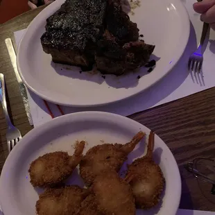 Steak, shrimp