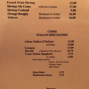 menu
