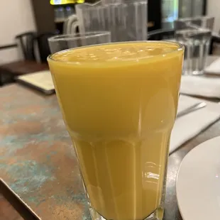 Mango lassi filled to the brim!