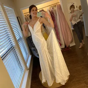 She altered this herself -- she added the wrist addition for me to be able to hold my train after the wedding ceremony! Amazing work