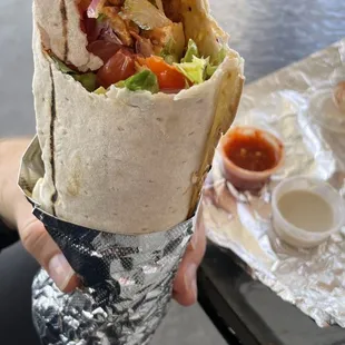 24. Chicken Shawerma Wrap. HUGE