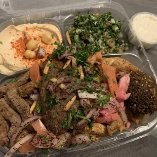 House Combo Plate with Tabouli Salad and Garlic Sauce