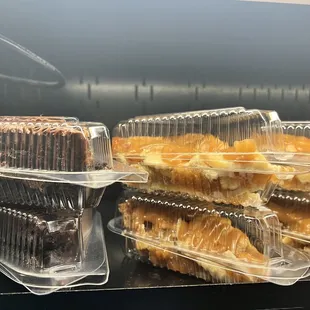 Caramel apple pie and chocolate cake