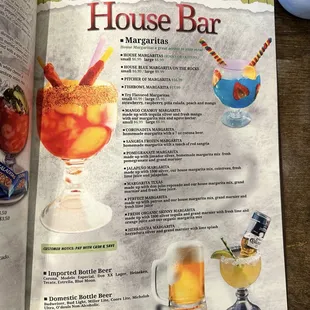 Cocktail menu