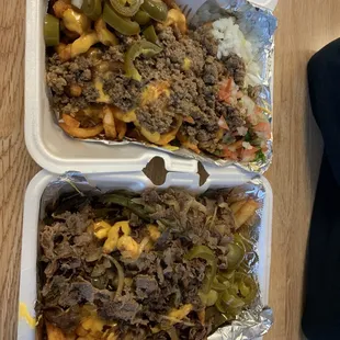 Beef nacho and philly steak fries! Bomb fries!!