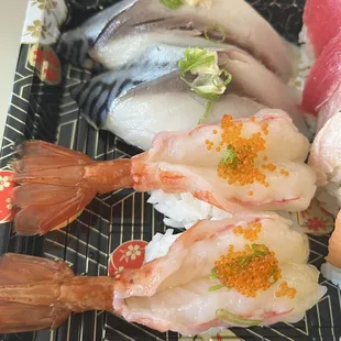 Amaebi &amp; Saba (Mackerel)