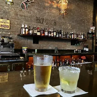 Sitting at bar looking at my ice cold beer