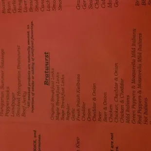 the menu