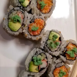 Spicy crab and California roll