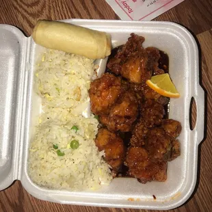 Orange chicken lunch combo