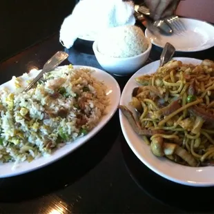 Combo fried rice and lo mein
