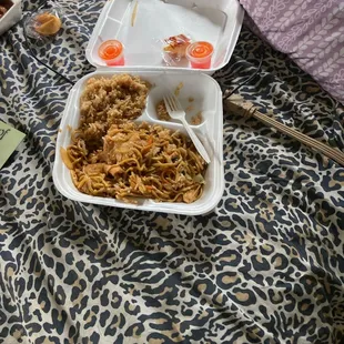 Chicken Lo-Mein and Fried Rice